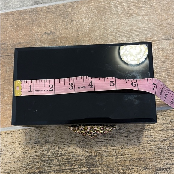 Black Jewelry Box with Pink and Gold Embellishment - Picture 5 of 6